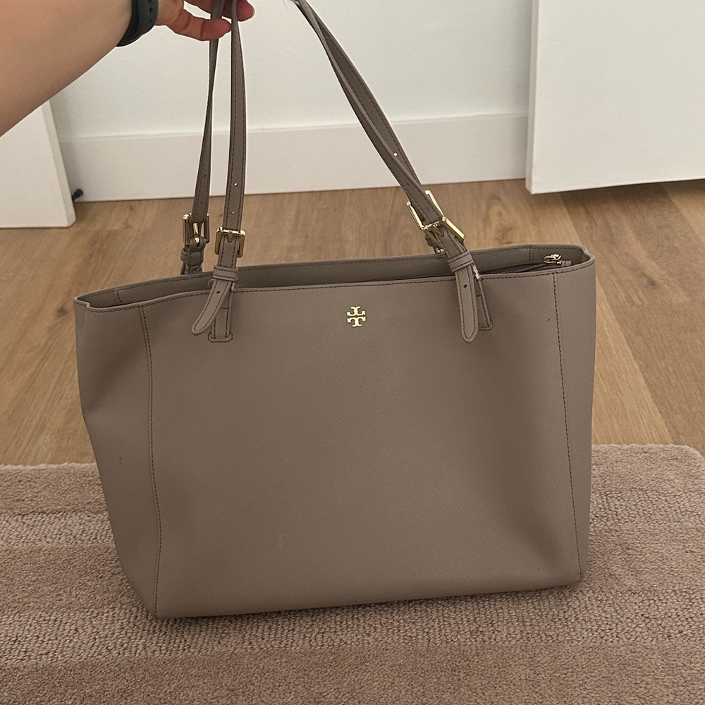 Tory Burch Grey Top Handle Work Tote